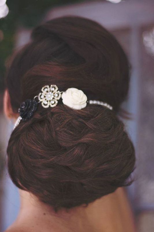 A close-up of a woman's hair