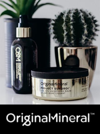 Original Mineral products with a black tin can and small cactus in the background